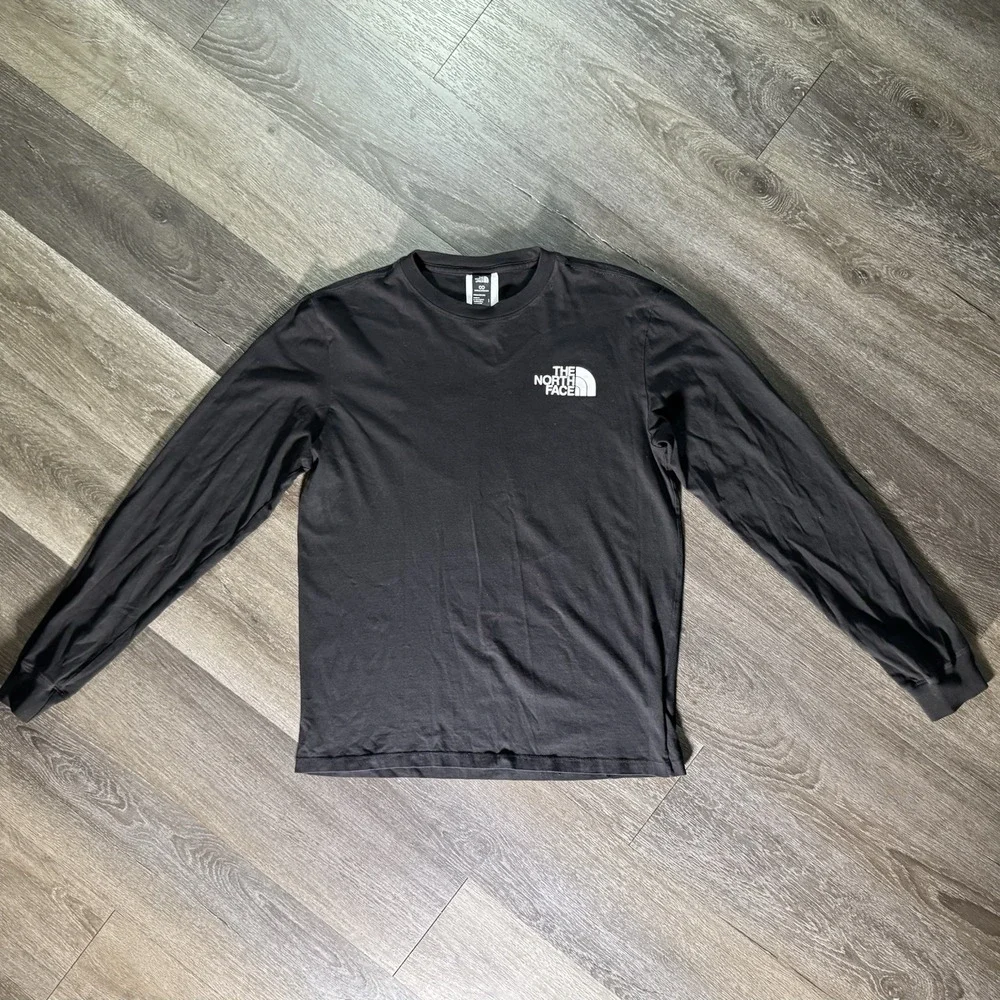 The North Face T Shirt Mens Small Black Long Sleeve Outdoors